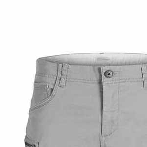Pantalones cortos informales de 6 bolsillos para hombre, pantalones cortos de verano de mezcla de algodón para hombre, cierre de cordón de cintura antiarrugas - Product Image 3