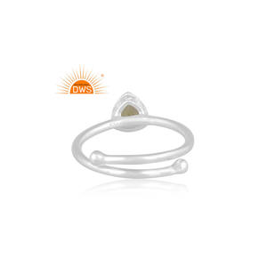 Anillo apilable de piedras preciosas de peridoto Natural de plata de ley fina, joyería personalizada para mujer, regalo para ella - Product Image 2