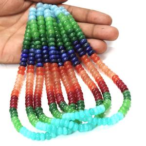 Perles Rondelle Lisse en Quartz Arc-en-Ciel de 8mm pour la Fabrication de Bijoux Perles de Pierres Précieuses de Couleur Mixte avec Effet Lumineux du Fabricant 16" - Product Image 1