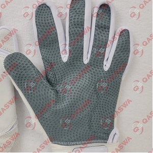 Gants de frappe de baseball à manchette longue en cuir de vachette de couleur blanche et grise de la meilleure qualité personnalisée - Product Image 3