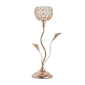 Classique 5 bras or métal cristal chandelier photophore bougeoirs pour mariage fête Table centres de table cristal bougie verre - Product Image 6