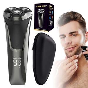 Afeitadora Eléctrica Rotativa 4D Inalámbrica para Hombre, Resistente al Agua IPX7, Recargable por USB, Uso en Seco/Húmedo para Cara y Barba, 3 en 1, Repuesto Lavable - Product Image 2