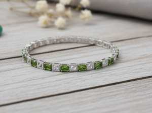 Élégant bijoux en diamant américain blanc rhodium polonais bracelet en pierre complète pour les femmes vêtements de fête et Look festif - Product Image 5