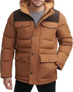 Veste matelassée d'extérieur pour homme avec col montant, fermeture éclair sur le devant, légère, isolée, matelassée, pour un usage quotidien - Product Image 3