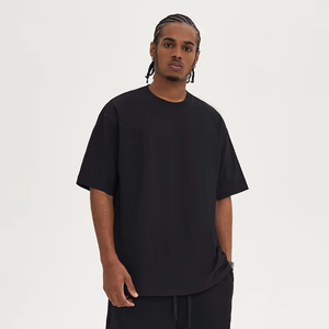 Camiseta de manga corta informal para hombre OEM de alta calidad 310g peso pesado 310g lavado de talla grande con diseño bordado para hombres y mujeres - Product Image 4