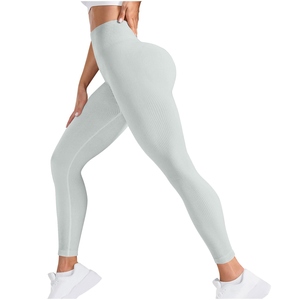 Leggings élastiques sans couture pour femmes, taille haute, pantalon de sport ajusté pour la remise en forme, la course à pied, la salle de sport, avec couleur personnalisée et étiquettes privées - Product Image 6