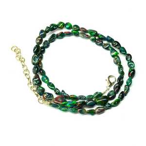 Collar de cuentas facetadas de ópalo negro etíope, joyería de ópalo hecha a mano, piedra preciosa Natural, arcoíris múltiple Premium para regalo de mujer - Product Image 2