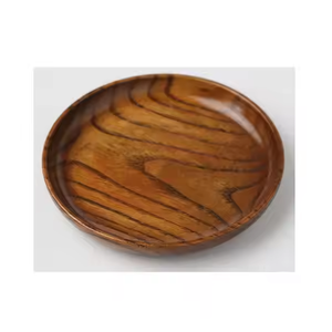 Plat décoratif en bois massif Assiettes à dîner traditionnelles en bois Plat de service en bois par glowin fashion - Product Image 3