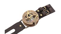 Montre Steampunk à bracelet en cuir avec cadran solaire en laiton véritable