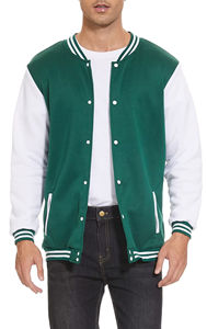 Chaqueta de béisbol universitaria de color sólido unisex con logotipo personalizado estilo bordado informal al por mayor OEM para ropa de Primavera de hombre - Product Image 3