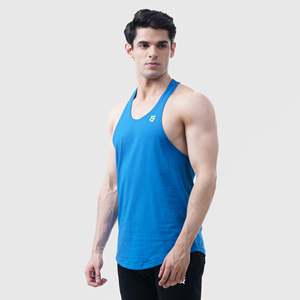 Blue Racer Back Tank with Breathable Feature - Product Image 1