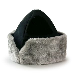 Handmade Nubuck IYI Traditional Leather Bork Hat Kayi Tribe Ertugrul Gazi Ottoman Style Traditional Turkish Winter Hat Black - Product Image 3