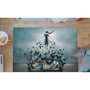 Tapis Femme et Papillons : Art Moderne, Décoration de Salon, Tapis Imprimé, Tapis en Chenille - Product Image 5