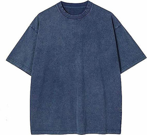 T-shirt vintage délavé à l'acide à manches courtes pour hommes épaule lâche 100% coton motif solide dernière conception - Product Image 6