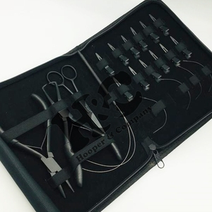 Kit de herramientas de extensión de cabello listo para enviar Nuevos alicates de acero inoxidable negros con almohadillas de alicates de cinta Maquillaje de pelos sostenible y elegante - Product Image 2