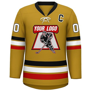 Maillot de hockey sur glace OEM personnalisé en stock vente chaude en gros personnalisé nom et numéro du joueur imprimé maillots de hockey sur glace durables - Product Image 1