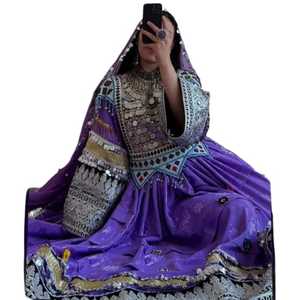 Robes afghanes Kuchi modernes à lacets dans le dos pour femmes, 100% tissu de haute qualité, pour mariage et soirée, longueur genou - Product Image 6