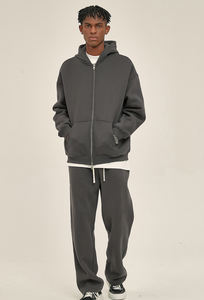 Custom Winter Printed Tracksuit High Quality Front Pocket Plain Hoodie Sports Set FORMLESSNESS Jersey Unisex Zipper Hood - Product Image 3