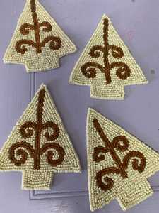 Handmade Glass Beaded <b>Coasters</b>-Classic <b>Drink</b> <b>Coasters</b> with Polyester Backing (4x4 Inch) for Church & Religious Gifts - Product Image 6