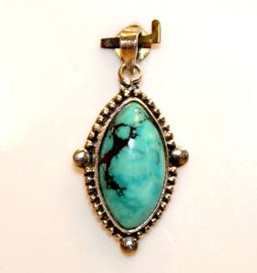 Colgante turquesa de Grado Superior Natural de estilo Vintage Unisex, Plata de Ley 925 para boda, fiesta de mujer, regalo de aniversario - Product Image 6