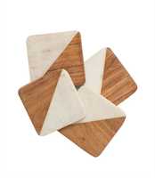 Sous-verres en bois naturel et en marbre de luxe tapis et tampons en pierre accessoires de vaisselle de restaurant de cuisine à domicile élégants