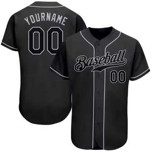 Maillot de baseball et de softball pour hommes en polyester 100% à col en V, antibactérien, personnalisable par sublimation, boutonné, confortable, en solde 2025 - Product Image 1