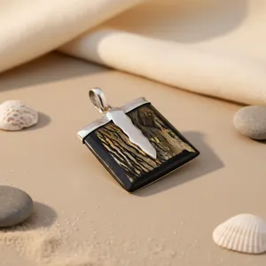 Colgante de Cuerno Chapado en Rodio de Plata 925 para Joyería Religiosa de Mujer - Product Image 2