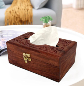 HOMIFI Boîte à mouchoirs en bois Napco faite à la main/Porte-serviettes Porte-serviettes/Porte-papier de soie avec système de verrouillage pour table à manger et Ki - Product Image 5