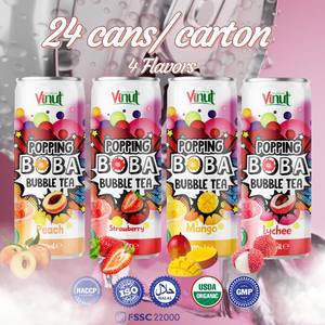 320ml Strawberry <b>Popping</b> <b>Boba</b> Bubble Tea Low Calorie Low Sugar Private Label Free Sample OEM 24 Pack - Product Image 4