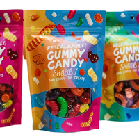 Sacs à bonbons personnalisés, emballage refermable de qualité alimentaire, sachets en mylar avec fenêtre