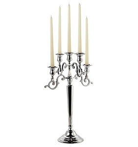 Derniers candélabres décoratifs à 5 bras en métal de couleur orange pour la décoration de mariage et de Noël Candélabres de sol - Product Image 5
