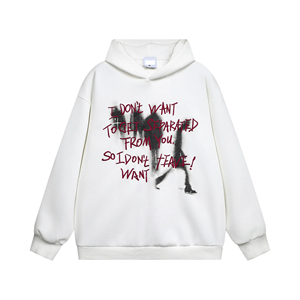 เสื้อกันหนาวมีฮู้ดของผู้ชายผ้าฟลีซแบบรูดซิปโอเวอร์ไซส์ทำจากผ้าฝ้าย100% กรดซักได้ - Product Image 1