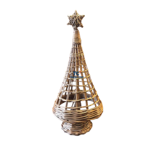 Wholesale Boho Style <b>Christmas</b> Tree Mini Rattan Tabletop Wicker Rattan Ornament Hanging Pine Tree Decor Xmas - Product Image 4