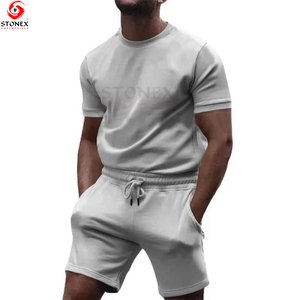 Ensemble 2 pièces d'été décontracté pour hommes Nouvel arrivage Ensemble d'été court avec logo Slim Fit pour hommes - Product Image 4