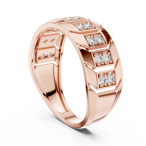 Bague de fiançailles en diamant de luxe avec un design structuré audacieux |   Bijoux de mariée haut de gamme - Product Image 1