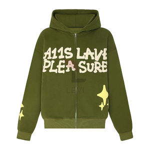 Elegante Basicscotton Blended Puff Impresión Transpirable Hombres Sudadera con capucha Invierno Cálido Manga larga Suave Logotipo personalizado Ropa informal - Product Image 3