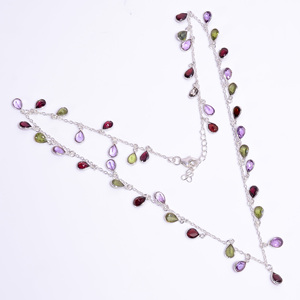 สร้อยคอมาร์คีสเตอร์เงิน925สำหรับผู้หญิงดีไซน์คลาสสิกเครื่องประดับหรูหราพร้อมอัญมณีผสมของขวัญแต่งงานที่สมบูรณ์แบบ - Product Image 1