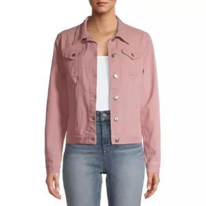 Veste manteau en jean rétro pour femme Jeans Fashion Long Sleeve Lapel Button Candy Color Multicolor Denim - Product Image 1