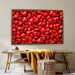 Heart Candy Canvas Art: Modern Kitchen Wall Decor, Printed Design,GOLD <b>FRAMED</b> CANVAS - Product Image 1