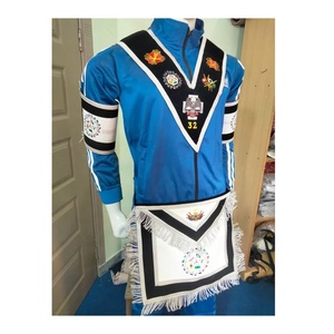 Scottish Rite 32nd Degree <b>Apron</b> With Embroidery Collar & Cuff's <b>Black</b>- Silver Hse - Product Image 6