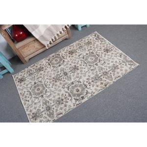 พรมขนาด 2.7x4.4 ฟุต, พรมตุรกีโบราณ, พรมขนสัตว์ลายกราฟิกสีน้ำตาลเทา - Product Image 4