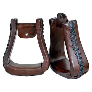 Paire d'étriers en cuir de selle occidentale de qualité supérieure équitation baril course sentier équitation rodéo utilisation équestre - Product Image 2