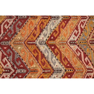 Alfombra tradicional de lana de retazos rojo naranja 2,7 X 3.8ft pasillo rectangular de área grande turco para látex adolescente para uso de cabecera de habitación - Product Image 5
