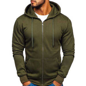 Sudaderas con capucha de los hombres de la cremallera completa a granel sudaderas con capucha de gran tamaño para los hombres logotipo personalizado liso con paneles en blanco sudaderas con capucha - Product Image 4