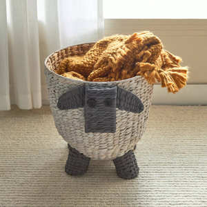 Cesta de Almacenamiento Tejida a Mano de Jacinto de Oveja Sean Natural, Cesta Decorativa para Ropa Sucia - Product Image 4