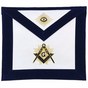 Delantal de Masón Maestro, Delantal Masónico de Cuero Premium Hecho a Mano, Diseño de Bordado Personalizado - Product Image 1