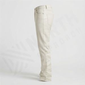 Stylish <b>Men's</b> <b>Leather</b> Flared Pants High Quality Retro Bell Bottom <b>Trousers</b> Fashionable Casual Wear Durable Premium Street Style - Product Image 3