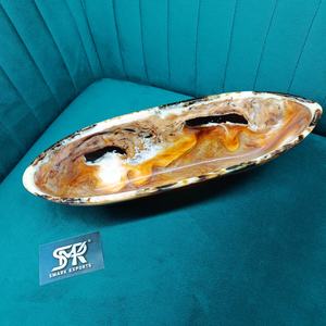 Plato Decorativo de Resina Pulida Ecológica Hecho a Mano con Diseño de Ángel y Remolinos de Ámbar Marmoleado para Mesa y Decoración del Hogar - Product Image 2