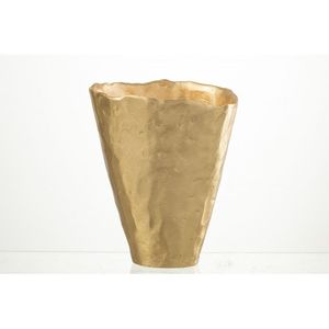 Florero minimalista de metal mate para decoración de mesa de comedor elegante interior de hogar moderno contemporáneo único - Product Image 2