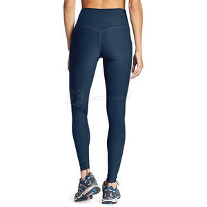 High Quality Customized Women's Mid Waist Fitness <b>Leggings</b> Elastic Waist Stretchable Solid <b>Pattern</b> Quick Dry Yoga <b>Leggings</b> - Product Image 2